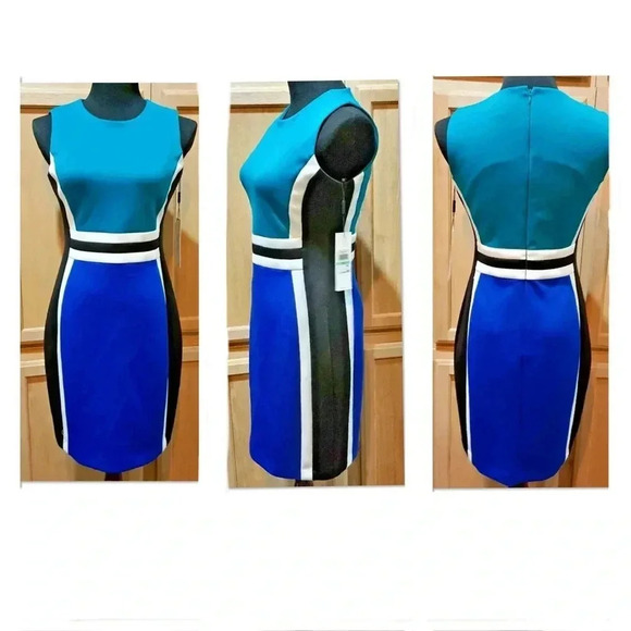 Calvin Klein Color Block Dress Size 8P - Picture 1 of 7